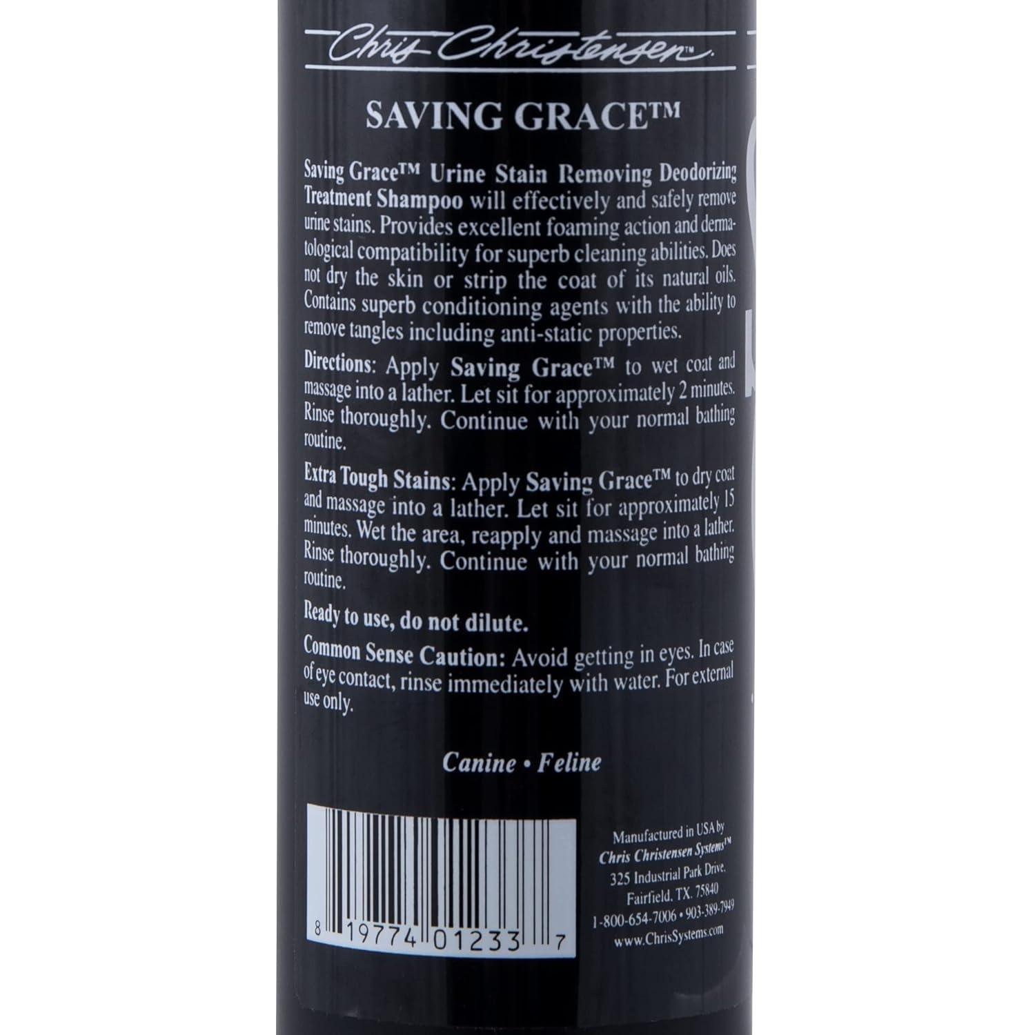 image:imageChris Christensen Saving Grace Canine Treatment Shampoo Dog Shampoo Groom Like a Professional Urine Stain Remover Deodorizing Shampoo All Coat Types Made in USA 16 oz16 Ounce