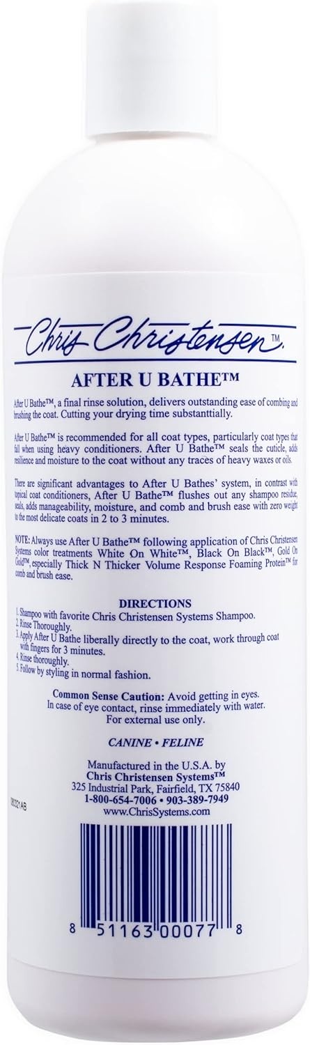 image:imageChris Christensen Shampoo amp Conditioner 16 oz Bundle White on White Shampoo After U Bathe Final Rinse Conditioner Groom Like a Professional Made in USA