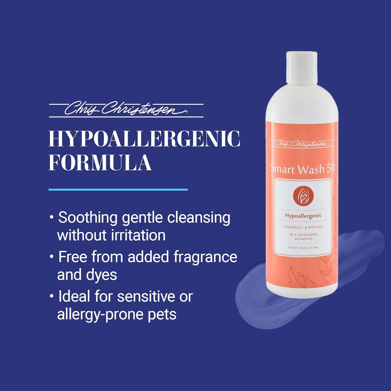 image:imageChris Christensen Smartwash50 Hydrating Blend Ultra Concentrated Dog Shampoo Makes Up to 50 Bottles Groom Like A Professional Delightfully Fragranced Suitable for All Coats Made in USA 16 OzHypoallergenic 1 Gallon