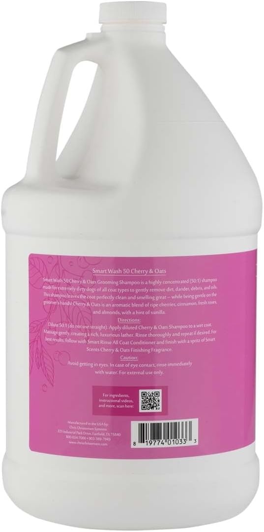 image:imageChris Christensen Smartwash50 Hydrating Blend Ultra Concentrated Dog Shampoo Makes Up to 50 Bottles Groom Like A Professional Delightfully Fragranced Suitable for All Coats Made in USA 16 OzCherry Oats 1 Gallon