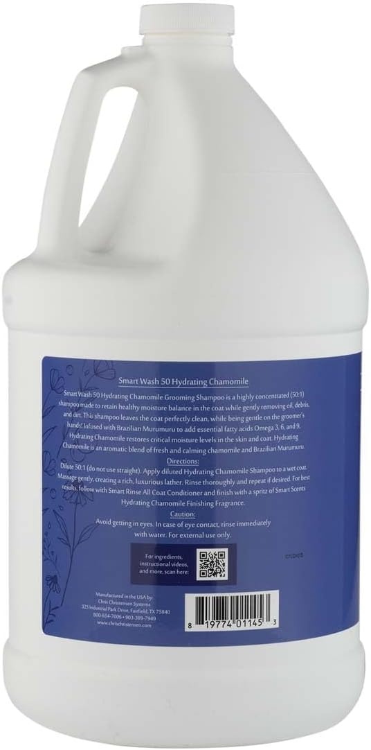 image:imageChris Christensen Smartwash50 Hydrating Blend Ultra Concentrated Dog Shampoo Makes Up to 50 Bottles Groom Like A Professional Delightfully Fragranced Suitable for All Coats Made in USA 16 OzHydrating Chamomile 1 Gallon