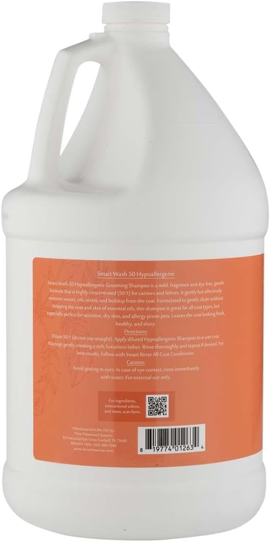 image:imageChris Christensen Smartwash50 Hydrating Blend Ultra Concentrated Dog Shampoo Makes Up to 50 Bottles Groom Like A Professional Delightfully Fragranced Suitable for All Coats Made in USA 16 OzHypoallergenic 1 Gallon