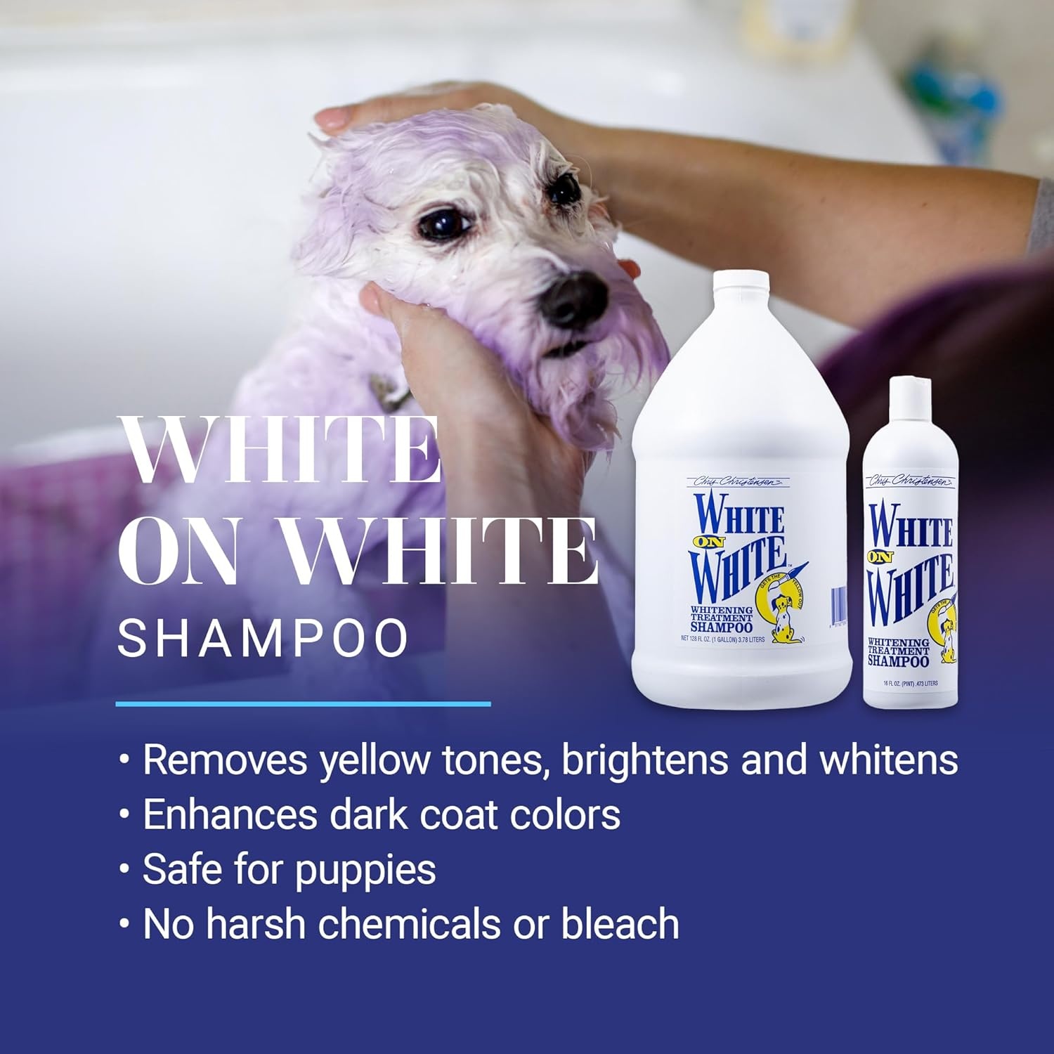 image:imageChris Christensen White on White Whitening Treatment Dog Shampoo 16OZ1GAL