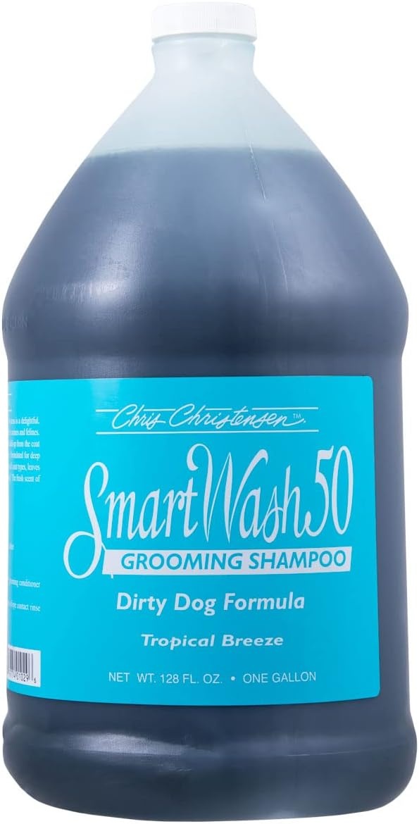 image:imageChris Christensen amp Jelly Pet Bundle SmartWash50 Dog Shampoo Concentrate Tropical Breeze Gallon Teal Jelly Pet Grooming Loop Groom Like a Professional Made in USA