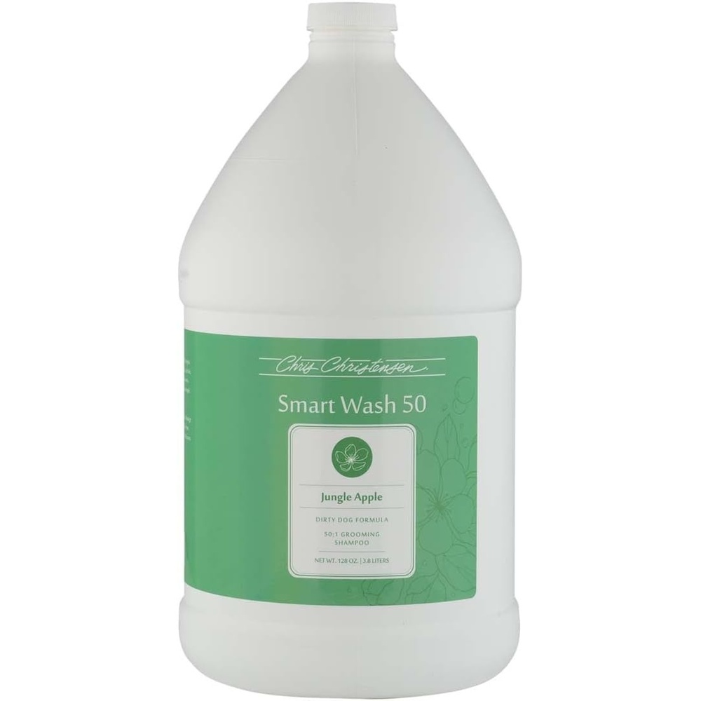 image:imageChris Christensen Smartwash50 Hydrating Blend Ultra Concentrated Dog Shampoo Makes Up to 50 Bottles Groom Like A Professional Delightfully Fragranced Suitable for All Coats Made in USA 16 OzJungle Apple 1 Gallon