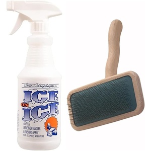 image:imageChris Christensen Detangle and Finishing Bundle Ice on Ice Detangler  Adds Elasticity amp Strength Mark III Slicker Brush with Stainless Steel Pins