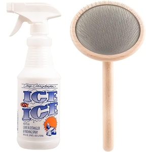 image:imageChris Christensen Detangle and Finishing Spray  Dog Brush Bundle Ice on Ice Detangler amp Finishing Spray Adds Elasticity amp Strength  Mark VIII Round Slicker Brush Stainless Steel Pins