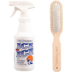 image:imageChris Christensen Detangle and Finishing Spray Bundle Ice on Ice Detangler  Adds Elasticity amp Strength  20mm Oblong Original Series Brush with Stainless Steel Pins