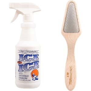 image:imageChris Christensen Detangler amp Finishing Spray Bundle Ice on Ice Detangler  Adds Elasticity amp Strength Mark V Triangle Slicker Brush with Stainless Steel Pins