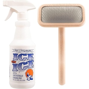 image:imageChris Christensen Detangler and Finishing Spray Bundle Ice on Ice Detangler  Adds Elasticity amp Strength  Mark II Slicker Brush  Stainless Steel Pins