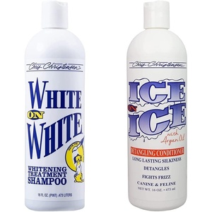 image:imageChris Christensen Groomers Bundle  White on White Treatment Dog Shampoo Brightens Whites Safely Removes Yellow  Ice on Ice Detangling Dog Conditioner Demat and Detangle Long Lasting Silkiness