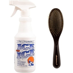 image:imageChris Christensen Ice on Ice Detangle and Finishing Spray  20mm Pocket Oval Fusion Series Pin Brush Brass Pins
