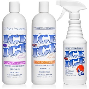 image:imageChris Christensen Ice on Ice Family 16 oz Bundle  Ice on Ice Detangling Shampoo  Detangling Conditioner  DetanglingFinishing Spray Groom Like a Professional Made in USA