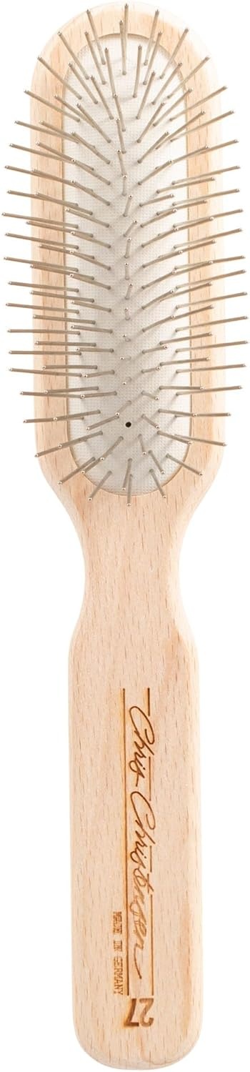 image:imageChris Christensen 20 mm Oblong Pin Dog Brush Original Series Groom Like a Professional Stainless Steel Pins Lightweight Beech Wood Body Ground and Polished TipsBrown