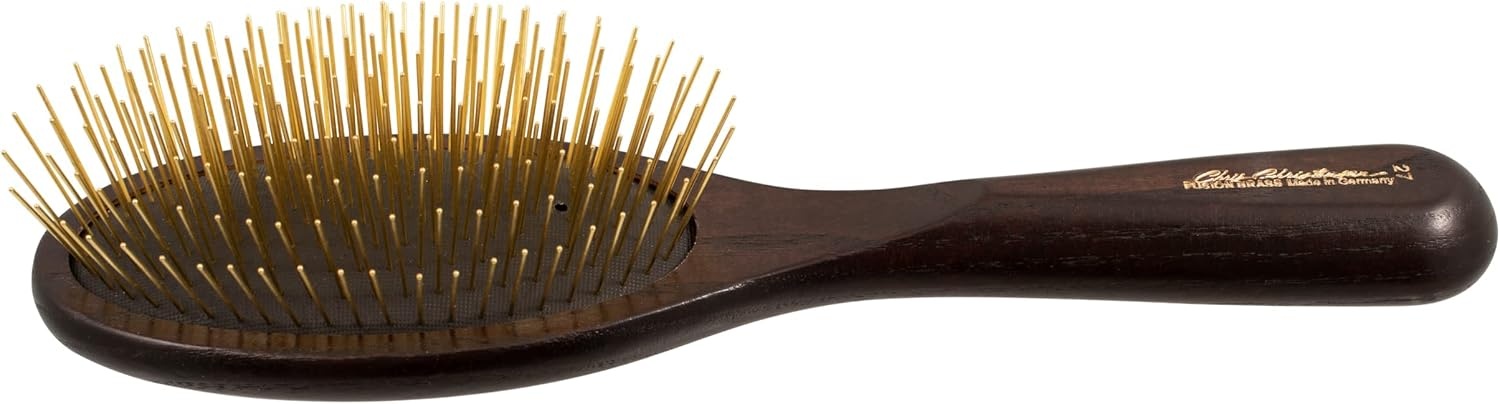image:imageChris Christensen 27 mm Oval Pin Dog Brush Fusion Series Groom Like a Professional Brass Pins 100 Static Free Ground and Polished Tips11 in Oval