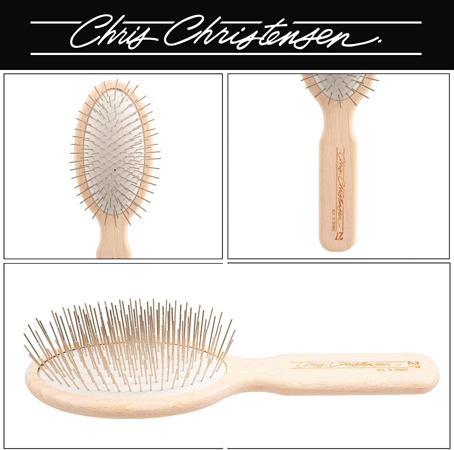 image:imageChris Christensen Brush amp Comb Bundle Big K Slicker 000 75 in Greyhound Style FineCoarse Comb 27mm Original Series Groom Like a Professional Made in USA