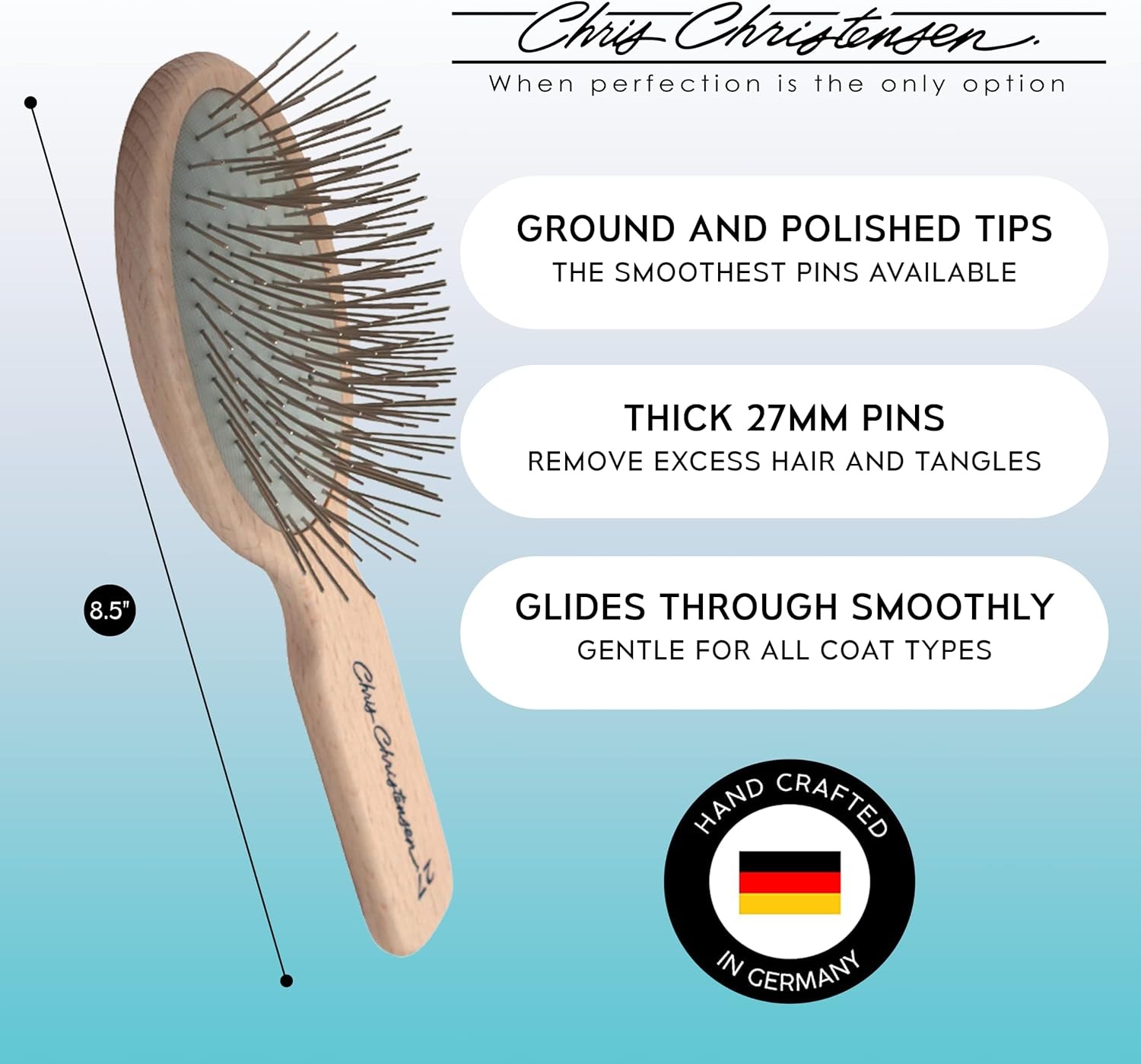 image:imageChris Christensen Brush amp Comb Bundle Big K Slicker 000 75 in Greyhound Style FineCoarse Comb 27mm Original Series Groom Like a Professional Made in USA