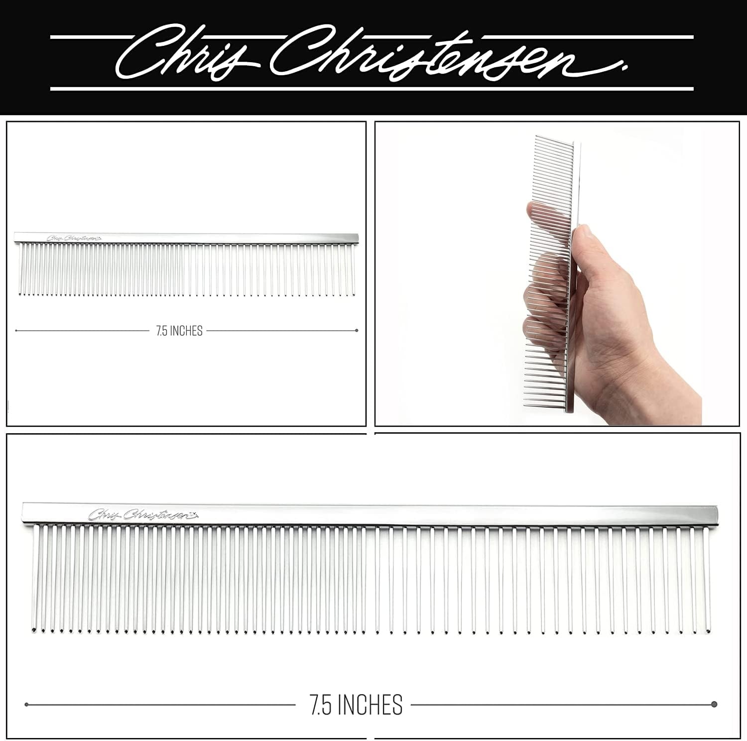 image:imageChris Christensen Brush amp Comb Bundle Big K Slicker 000 75 in Greyhound Style FineCoarse Comb 27mm Original Series Groom Like a Professional Made in USA