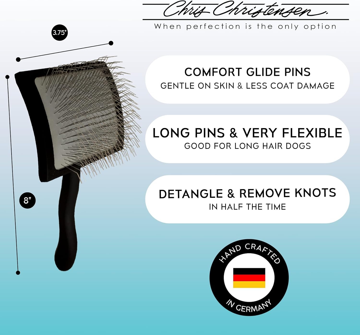 image:imageChris Christensen Brush amp Comb Bundle Big K and Big G Slicker Brush 000 75 in Greyhound Style FineCoarse Comb Groom Like a Professional Made in USA