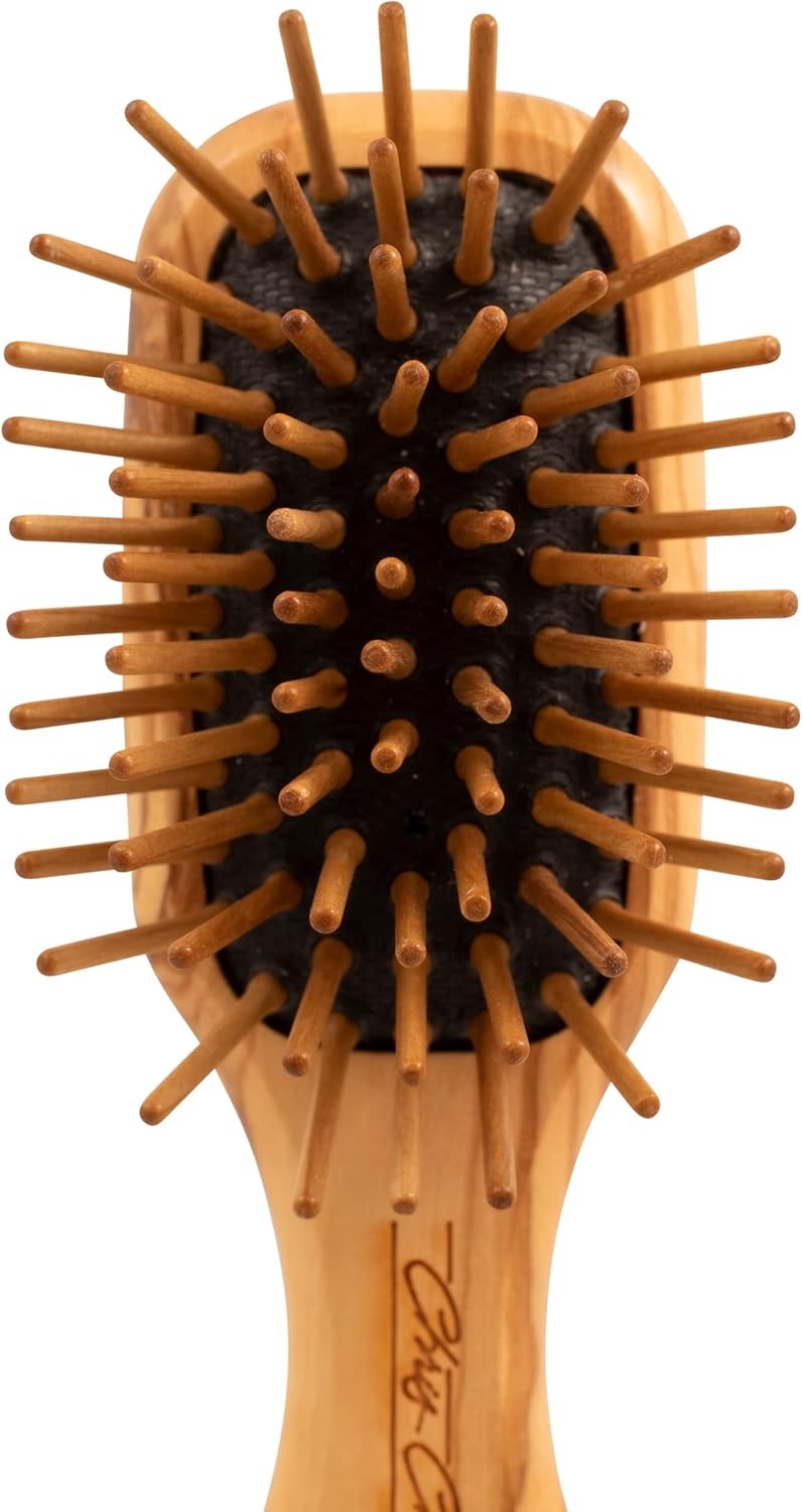 image:imageChris Christensen Dog Brush 20 mm Tiny Tot Wood Pin Series Groom Like a Professional Readl Wood Pins 100 StaticFree Redistribute Natural Oils into Coat Reduces Painful Pulling 46 x 15