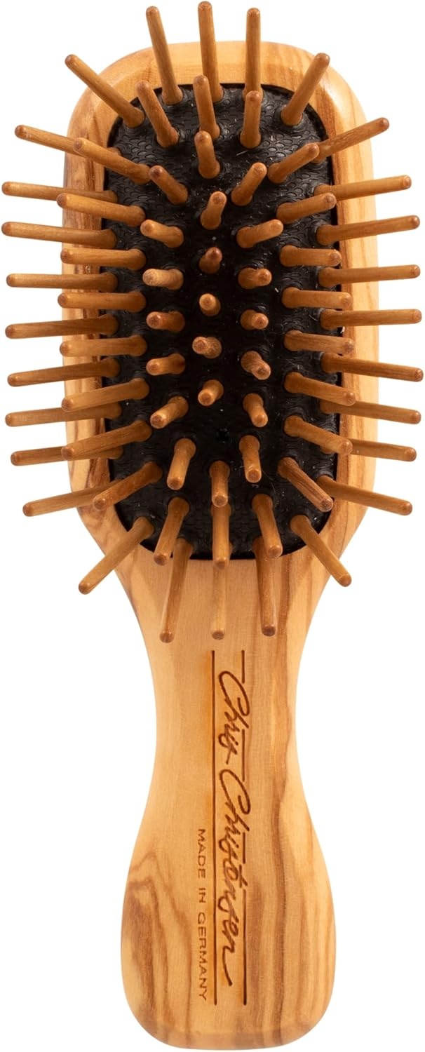 image:imageChris Christensen Ice on Ice Detangle and Finishing Spray Tiny Tot Wood Pin Brush Bundle Adds Elasticity amp Strength Static Free White Dog Brush