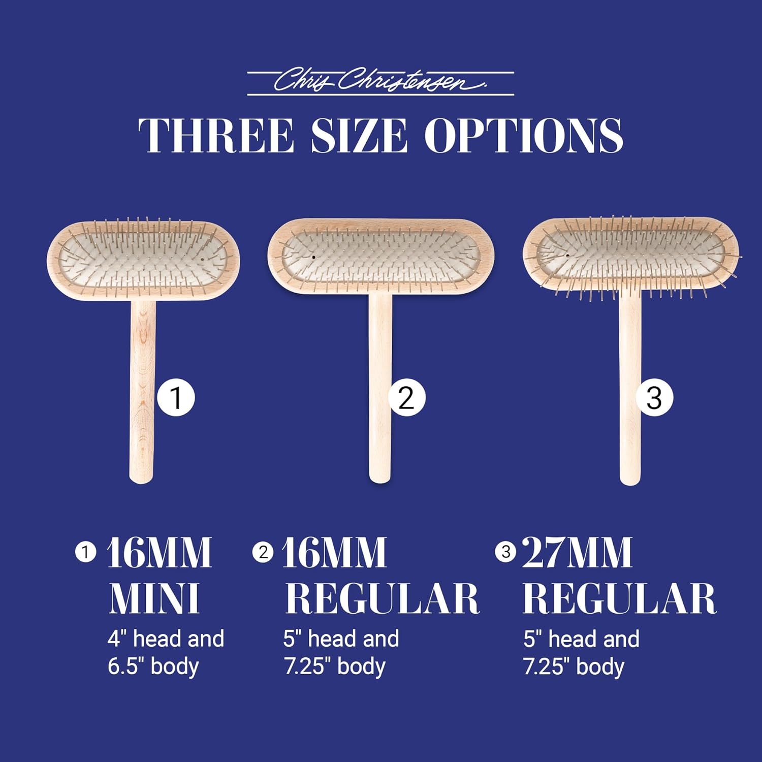 image:imageChris Christensen Original Series 27 mm TBrush Dog amp Cat Grooming Brush Groom Like a Professional Stainless Steel Pins Lightweight Beech Wood Body Ground and Polished Tips27mmRegular