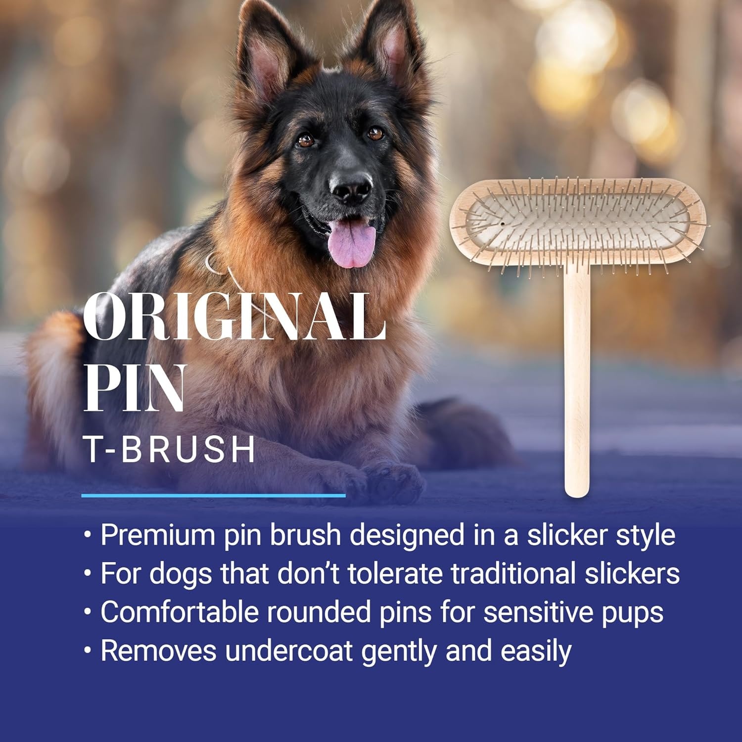 image:imageChris Christensen Original Series 27 mm TBrush Dog amp Cat Grooming Brush Groom Like a Professional Stainless Steel Pins Lightweight Beech Wood Body Ground and Polished Tips27mmRegular