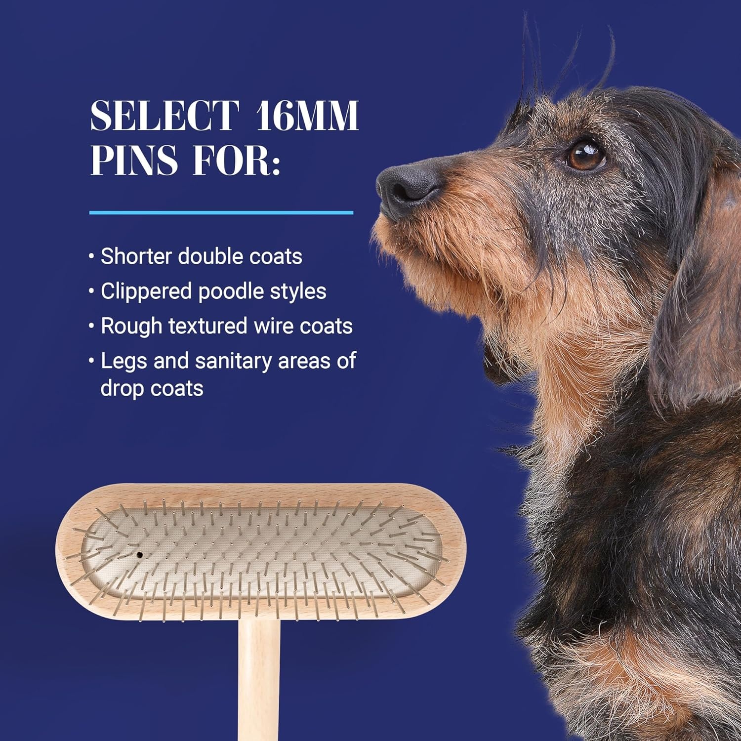image:imageChris Christensen Original Series 27 mm TBrush Dog amp Cat Grooming Brush Groom Like a Professional Stainless Steel Pins Lightweight Beech Wood Body Ground and Polished Tips16mmRegular