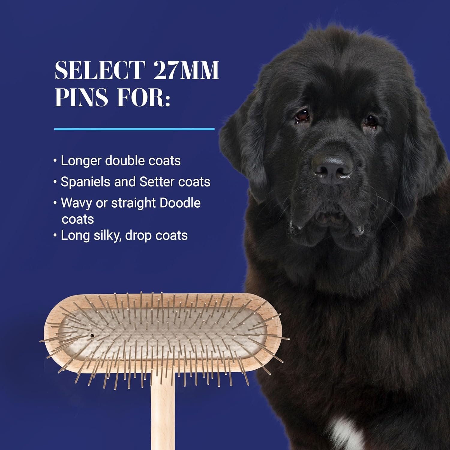 image:imageChris Christensen Original Series 27 mm TBrush Dog amp Cat Grooming Brush Groom Like a Professional Stainless Steel Pins Lightweight Beech Wood Body Ground and Polished Tips16mmRegular