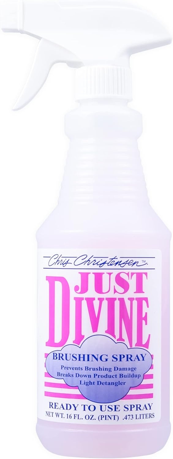 image:imageChris Christensen Shampoo amp Brush Bundle White on White Whitening Treatment Shampoo 16 oz Just Divine Brushing Spray 16 oz Big G Slicker Brush Groom Like a Professional Made in USA