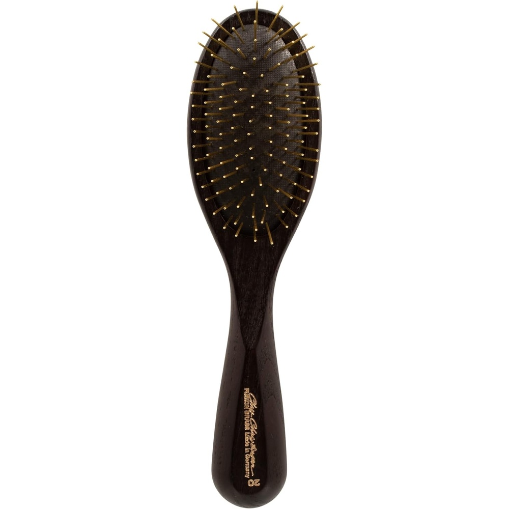 image:imageChris Christensen 20 mm Pocket Oval Pin Dog Brush Fusion Series Groom Like a Professional Brass Pins 100 Static Free Ground and Polished Tips Made in GermanyBrown