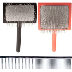 image:imageChris Christensen Brush amp Comb Bundle  Big K and Big G Slicker Brush 000 75 in Greyhound Style FineCoarse Comb  Groom Like a Professional Made in USA