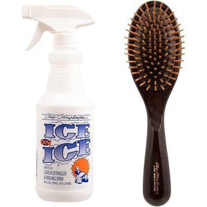 image:imageChris Christensen Detangle and Finishing Spray Bundle Ice on Ice Detangler for Elasticity amp Strength  20mm Oval Wood Pin Brush  Static Free