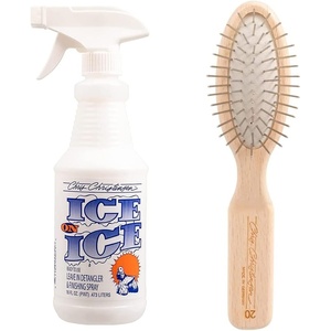 image:imageChris Christensen Detangler Spray amp Dog Brush Bundle Ice on Ice Detangler for Elasticity amp Strength  20mm Little Wonder Original Series Stainless Steel Brush