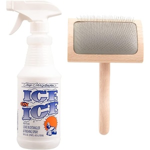 image:imageChris Christensen Detangler amp Finishing Spray with Dog Brush Bundle Ice on Ice Detangler Adds Elasticity amp Strength Mark VI Slicker Brush  Stainless Steel Pins