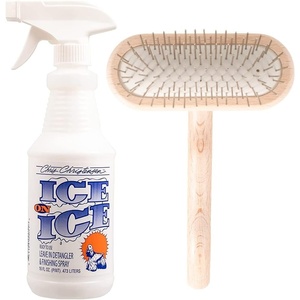 image:imageChris Christensen Dog Brush Bundle Ice on Ice Detangler  Adds Elasticity amp Strength 16mm Mini TBrush with Stainless Steel Pins