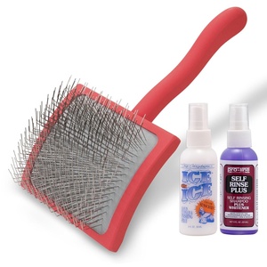 image:imageChris Christensen Grooming Kit for Goldendoodles Labradoodles Poodles with Big G Dog Slicker Brush Ice on Ice Detangling Spray Pro Line Self Rinse Plus Spray