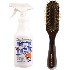 image:imageChris Christensen Ice on Ice Detangle and Finishing Spray  27mm Oblong Fusion Series Pin Brush Brass Pins