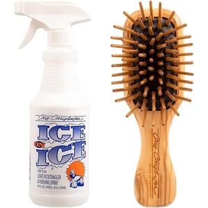 image:imageChris Christensen Ice on Ice Detangle and Finishing Spray  Tiny Tot Wood Pin Brush Bundle Adds Elasticity amp Strength Static Free White Dog Brush