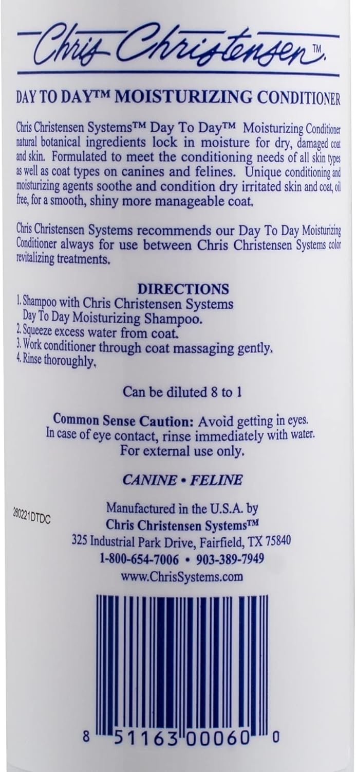 image:imageChris Christensen Day to Day Ultra Concentrated Dog Conditioner Makes up to 8 Bottles Groom Like a Professional Moisturizing All Coat Types for Daily Use Made in USA 1gal16 oz