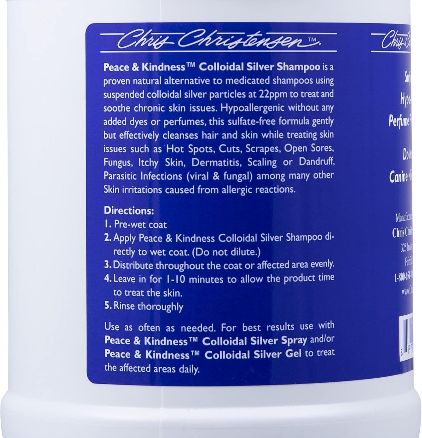 image:imageChris Christensen Shampoo for Dogs Peace amp Kindness Shampoo Dog Shampoo for Skin Problems Colloidal Silver Shampoo 64 Oz64oz