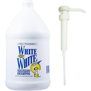 image:imageChris Christensen Gallon Liquid and Gallon Pump Dispenser Bundle White on White Treatment Dog Shampoo Suitable for all Coats  Gallon Pump Dispenser Easily Dispenses No Mess