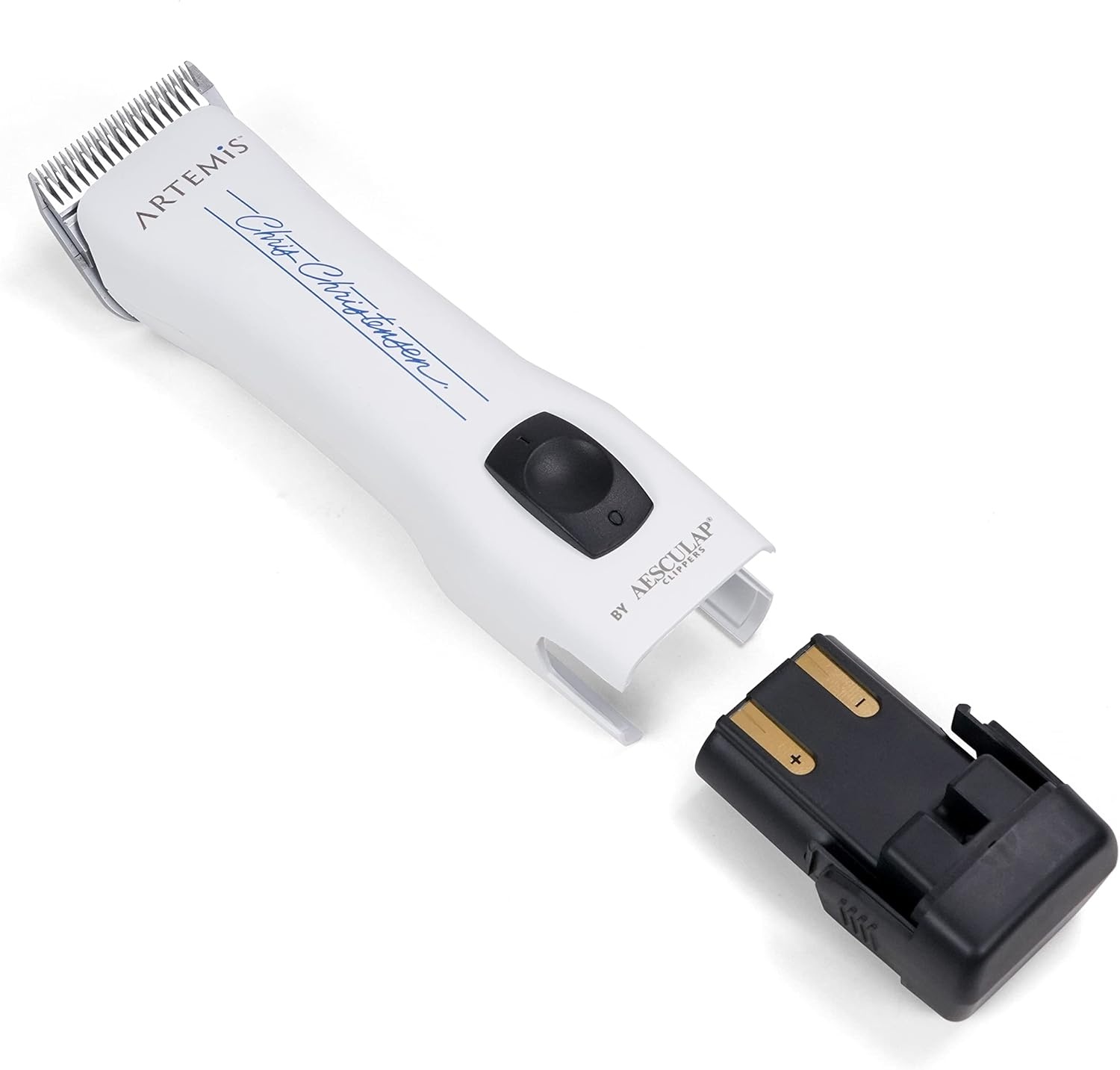 image:imageChris Christensen Artemis Dog Clipper Cordless Grooming 10 Blade Runs Quiet 63 db Lightweight 084 lbs 4Hours Run Time Lithuim Ion Battery Made in Germany White