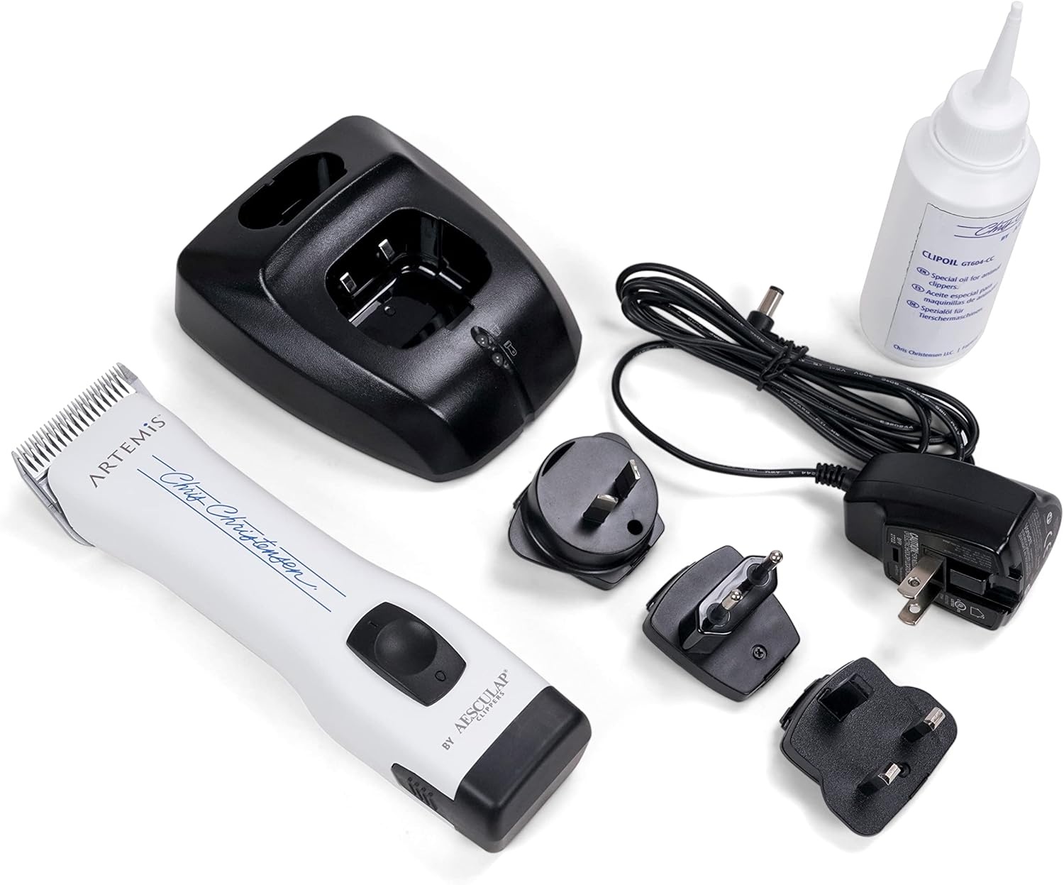 image:imageChris Christensen Artemis Dog Clipper Cordless Grooming 10 Blade Runs Quiet 63 db Lightweight 084 lbs 4Hours Run Time Lithuim Ion Battery Made in Germany White