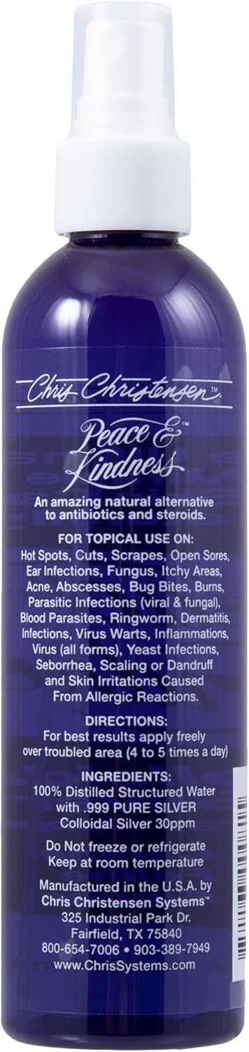 image:imageChris Christensen Peace amp Kindness Topical Skin Spray Groom Like a Professional All Natural Alternative Heals Variety of Skin Problems Safe on Dogs Cats and Horses Made in USA 8 oz Spray8 Fl Oz Pack of 1