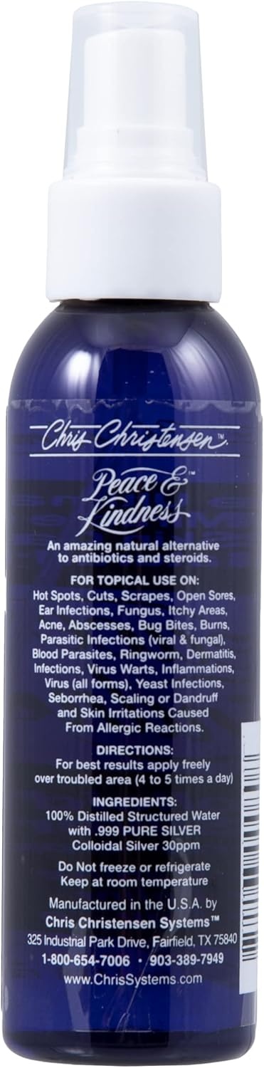 image:imageChris Christensen Peace amp Kindness Topical Skin Spray Groom Like a Professional All Natural Alternative Heals Variety of Skin Problems Safe on Dogs Cats and Horses Made in USA 8 oz Spray4 Ounce Pack of 1