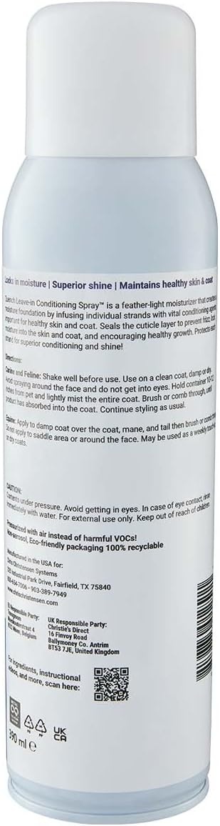image:imageChris Christensen Quench Leave in Dog Conditioning Spray Groom Like a Professional Moisturize UV Protection Made in USA 132 oz