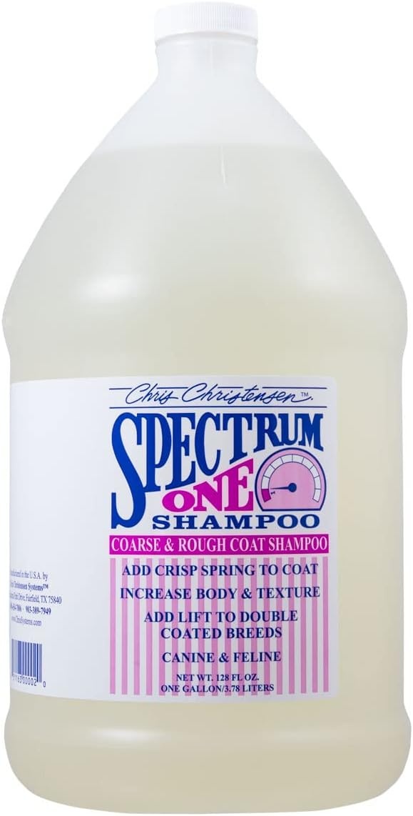image:imageChris Christensen Gallon Liquid and Gallon Pump Dispenser Bundle Spectrum One Dog Shampoo Coarse and Rough Coat Gallon Pump Dispenser Easily Dispenses No Mess