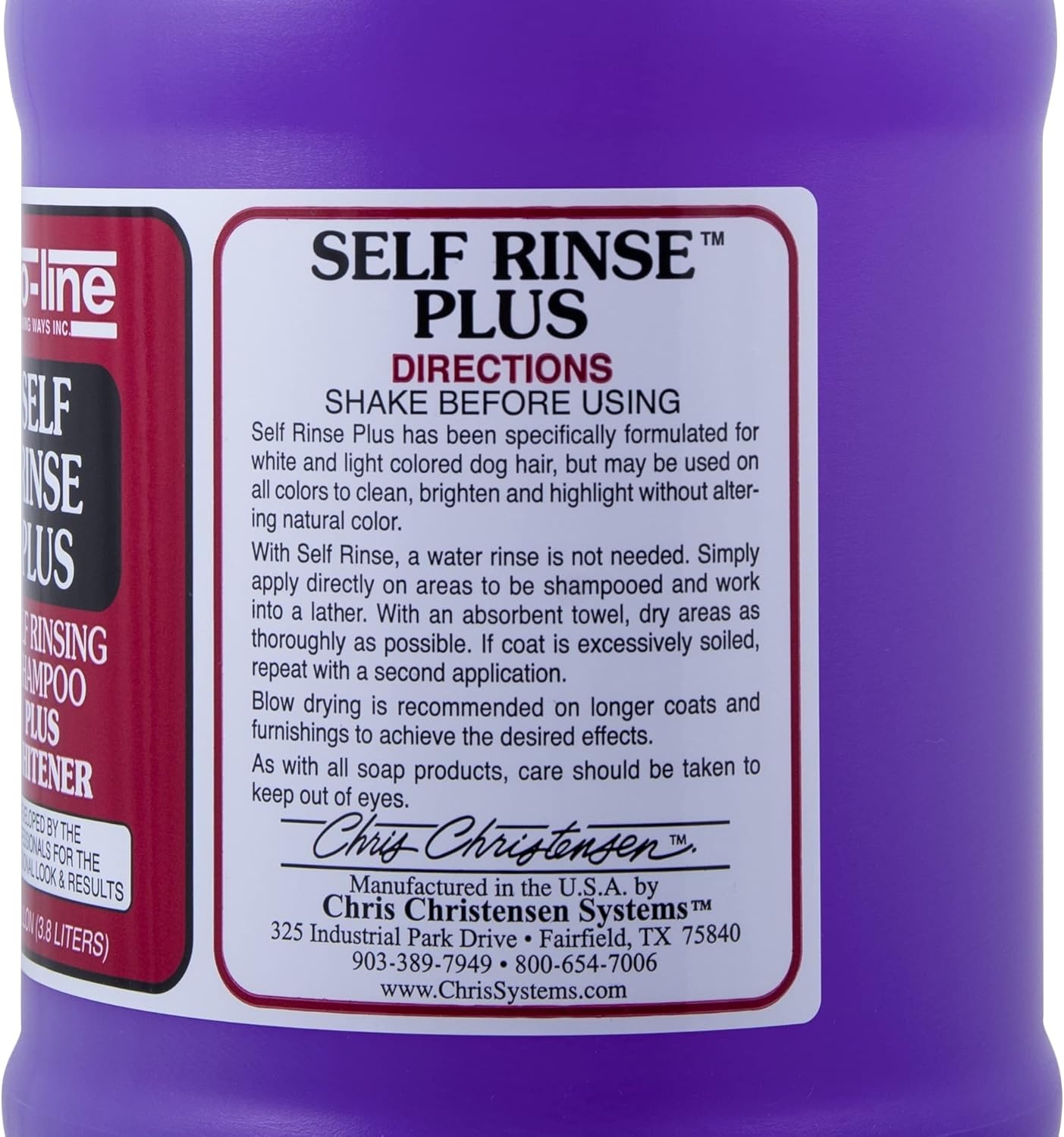 image:imageChris Christensen ProLine Self Rinse Plus Dog Shampoo Groom Like a Professional Brightens and Whitens No Rinse Cleaner Made in USA