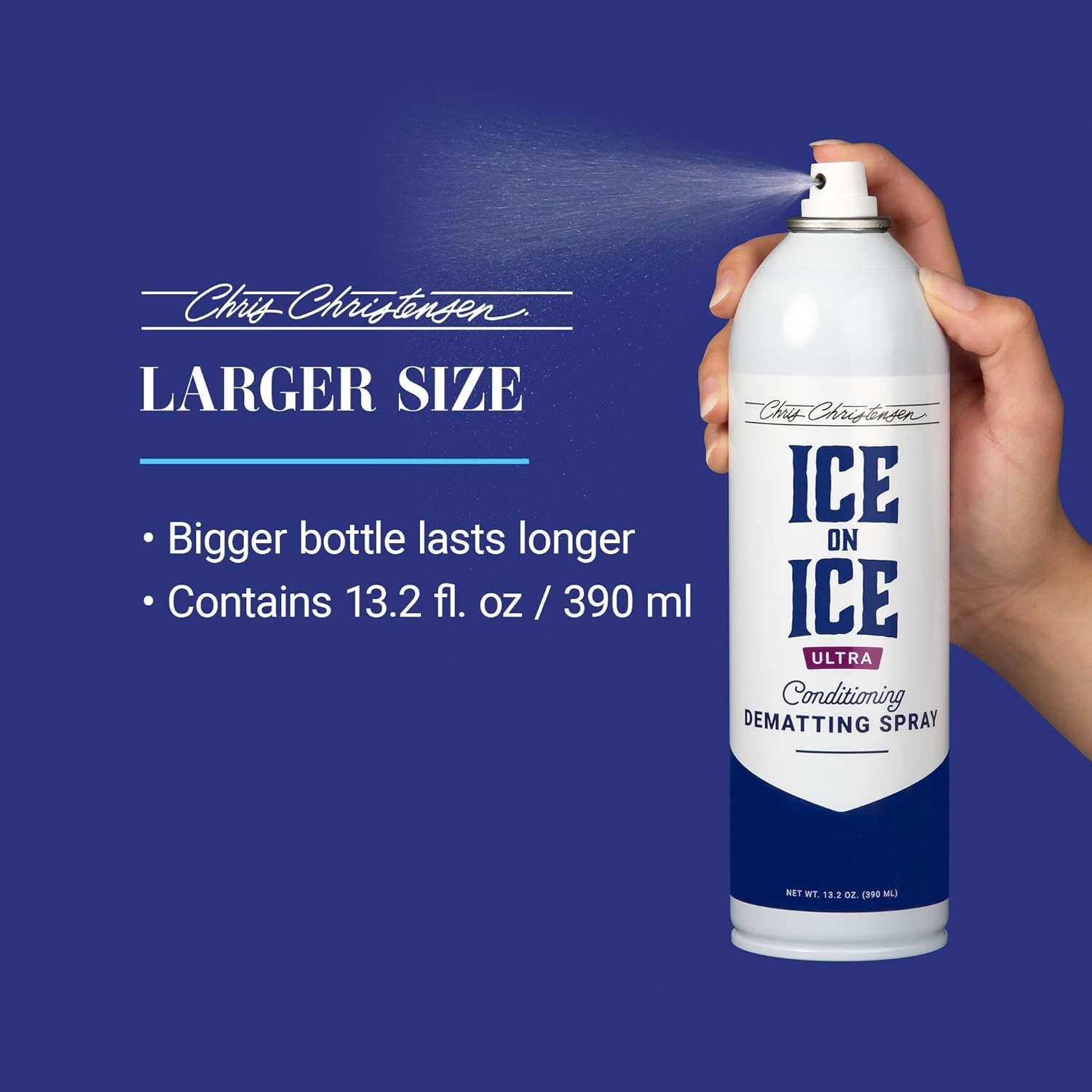 image:imageChris Christensen Ice on Ice Ultra Conditioning Dematting Spray Dog Conditioner Groom Like a Professional Lightweight Formula Dematts amp Detangles Conditions amp Protects Made in the USA 132oz